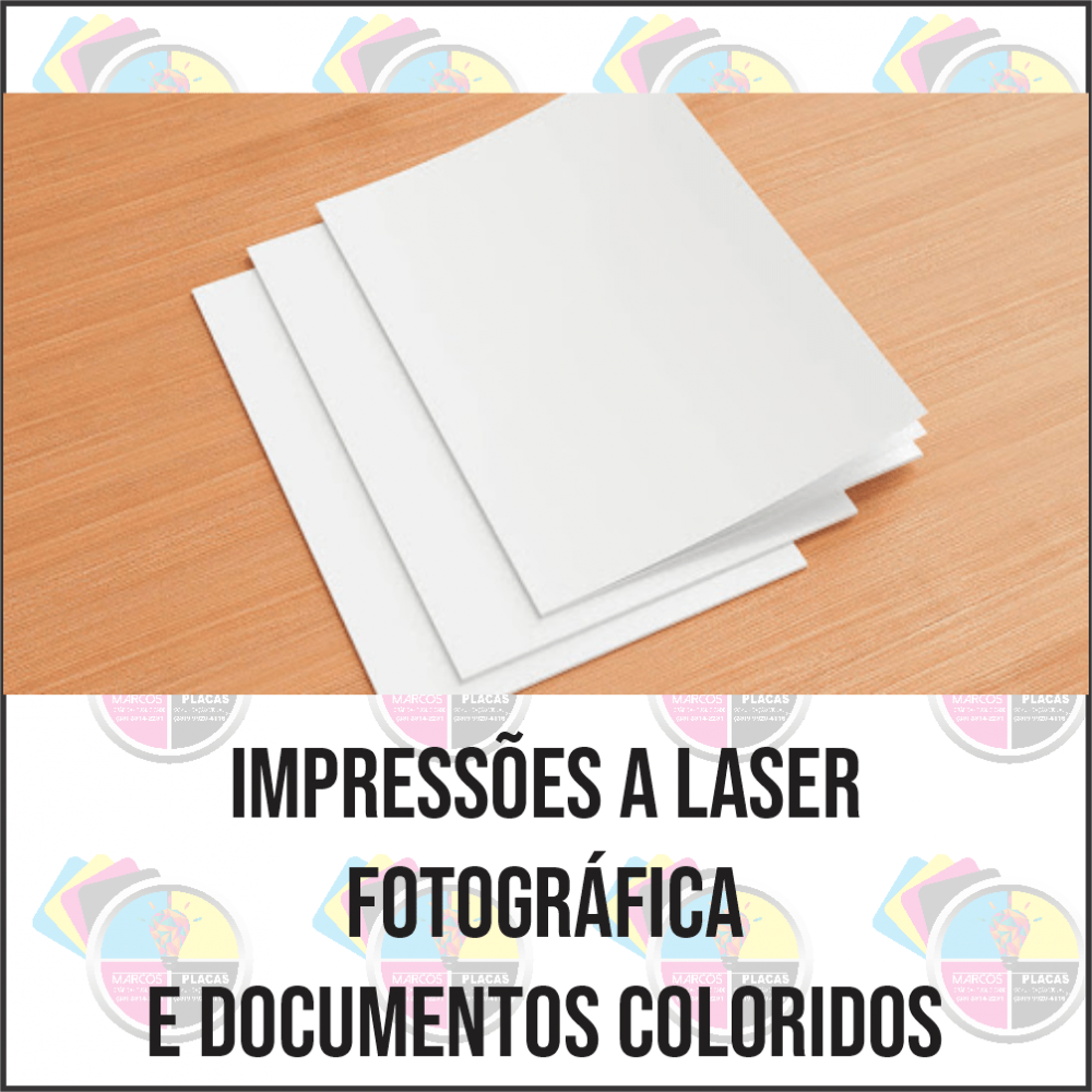Gráfica Marcos Placas ImpressÃo A Laser Colorida Papel CouchÊ Brilho 250 Gr 8506